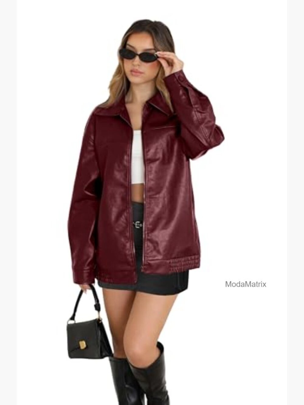 Faux Suede Oversized Motorcycle Jacket Moto Coat